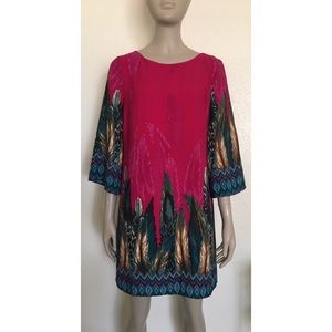 Pink Owl Feather Flock Dress NWT!